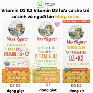 Vitamin D3 K2 Mary Ruth’s liquid spray hữu cơ dạng xịt cho trẻ em, người lớn 30ml.