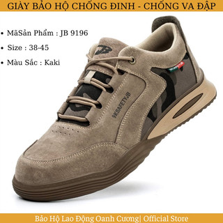 Giày bảo hộ JB 9196 chất liệu da lộn phối vải thoáng khí, chống đinh chống va đập