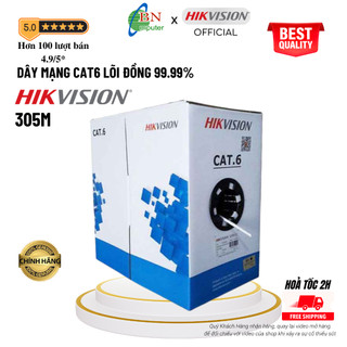 Dây Cáp Mạng Hikvision Cat6 UTP DS-1LN6-UE-W Lõi Đồng Nguyên Chất dùng cho công trình Camera IP.