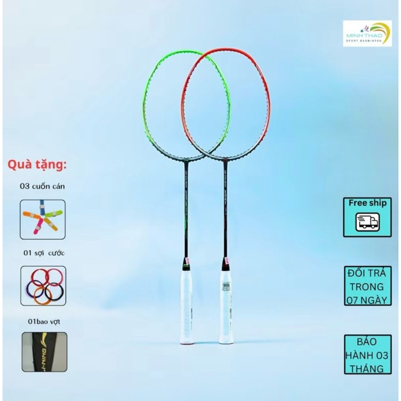 Vợt li.nig 3D calibar 300,300c,300b chính hãng căng max 13kg mua tặng cuốn cán bao đựng bảo hành 2 t