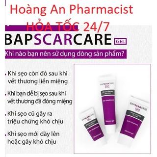 Silicone gel Bap Scar Care chăm sóc toàn diện cho sẹo thâm, sẹo lồi & sẹo lõm BapScarCare