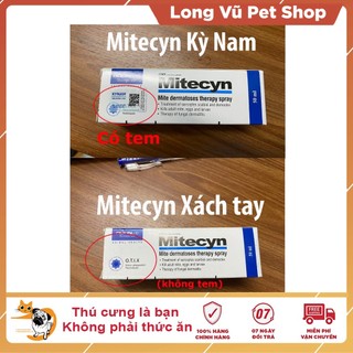 Xịt nấm Alkin Mitecyn 50ml có tem hỗ trợ nấm, ghẻ, viêm da cho chó mèo thú cưng - Long Vũ Pet Shop