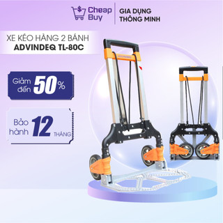 Xe đẩy hàng gấp gọn 2 bánh chở hàng 85kg ADVINDEQ, xe kéo hàng gấp gọn đa năng siêu thị truck trolley