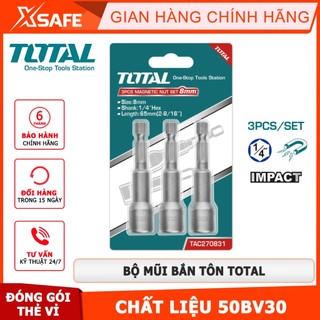 Bộ mũi bắn tôn TOTAL từ tính mạnh Đầu bắn tôn 50BV30 bền bỉ, thiết kế nhỏ gọn dễ sử dụng- chính hãng