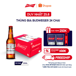 Thùng 24 Chai Bia Budweiser Chính Hãng