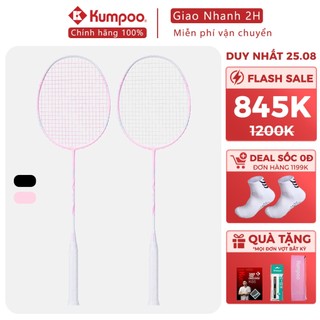 Vợt cầu lông Kumpoo Light Pink 4U 100% carbon căng sẵn 10.5kg tặng kèm cước, quấn cán, túi đựng vợt