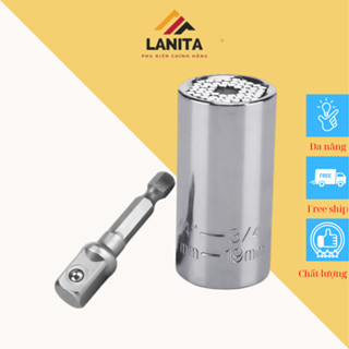 Bộ đầu khẩu đa năng vít 7-19mm kèm đầu nối chuyển đổi khẩu cho máy bắn vít và máy khoan