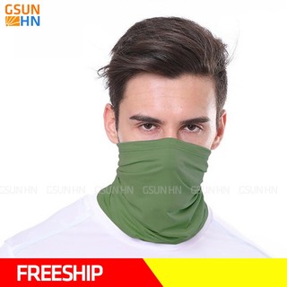 KHĂN PHƯỢT ĐA NĂNG XANH BỘ ĐỘI HÀNG ĐẸP TRƠN CO DÃN, MỀM MẠI, THOÁNG MÁT, CHỐNG BỤI, NẮNG, GIÓ CÁT