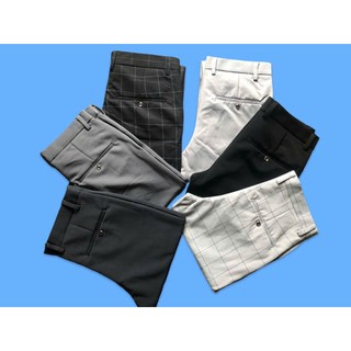 Quần Âu Nam Đẹp vải mịn co dãn dáng ôm ống côn màu xám ghi, xám đậm, đen, xám khói, xám trắng, caro đen, màu caro sáng.