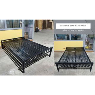 [Giao ráp freeship] Giường sắt không đầu mẫu đơn giản siêu đẹp -ngang 1m2,1m4,1m6,1m8xm. Bao vận chuyển lắp ráp HCM