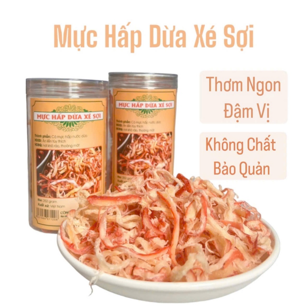 MỰC XÉ SỢI HẤP NƯỚC DỪA HỘP 252 gr