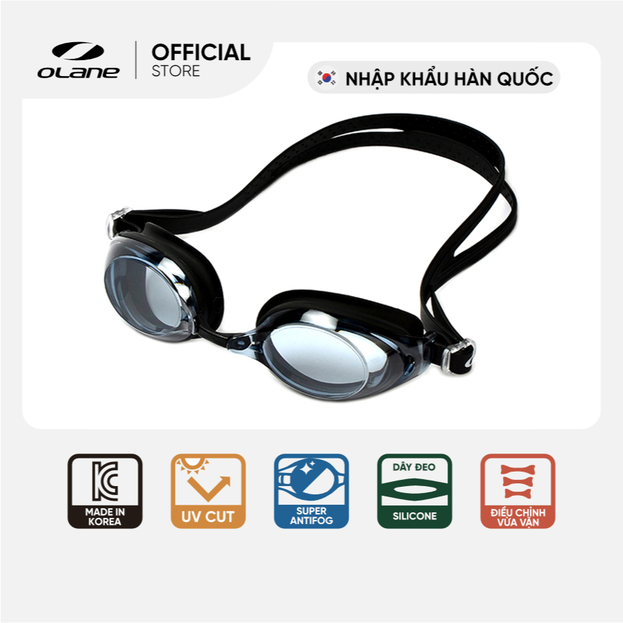 Kính Bơi OLANE AquaFit 505 Khung Nhìn Rộng Chống UV400 Chống Sương Mù cho Nam và Nữ, Form Tròn