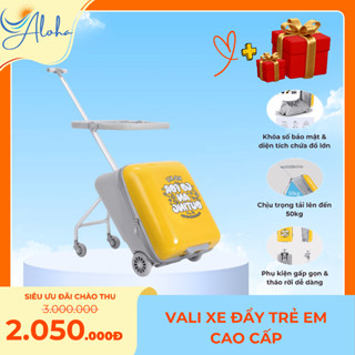 Vali Xe Đẩy Trẻ Em Aloha Vali Du Lịch Tay Kéo Cho Bé Ngồi Cao Cấp Có Khung Bảo Vệ An Toàn Dung Tích Lớn