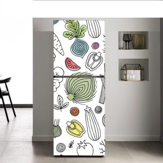 Decal dán tủ lạnh rau củ vintage