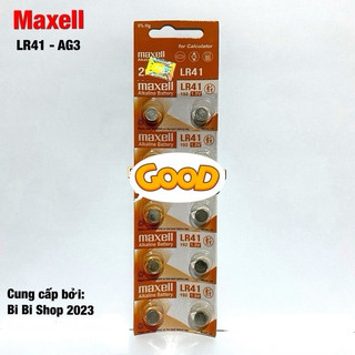 Pin LR41 / 192 / AG3 Maxell Hàng Chính Hãng Vỉ 10 Viên