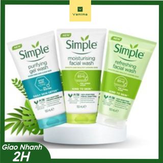 Sữa Rửa Mặt Simple Kind To Skin Moisturising Facial Wash và Refreshing Facial Wash – 150ml - Vamima