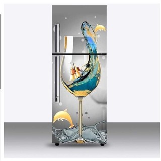 Miếng dán tủ lạnh THUYỀN VƯỢT SÓNG - Trang trí tủ lạnh - Trang trí nhà cửa - Trang trí bếp