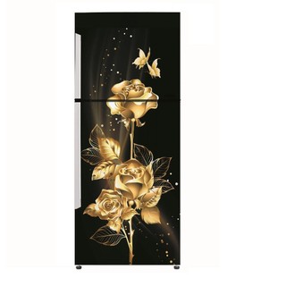 Decal dán Tủ Lạnh mẫu HOA HỒNG VÀNG chất liệu cao cấp - Trang trí nhà cửa