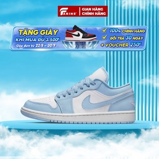 Giày Air Jordan 1 Low Aluminum DC0774-141 Auth Phối Màu Trắng Xanh, Jordan 1 Low Panda Farins Store