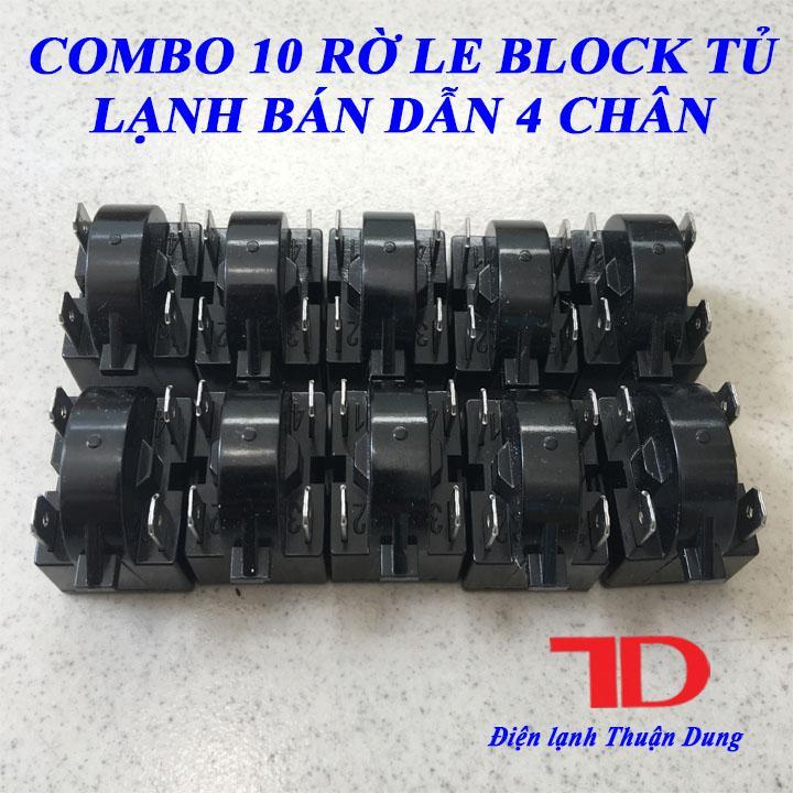 Combo10 rờ le block tủ lạnh bán dẫn 4 chân