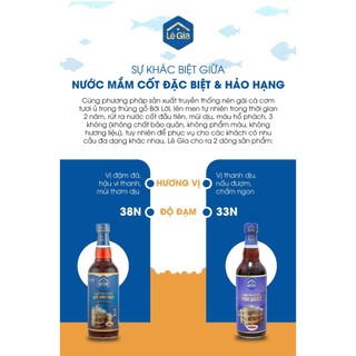 Nước mắm, nước chấm cốt đặc biệt Lê Gia 525ml