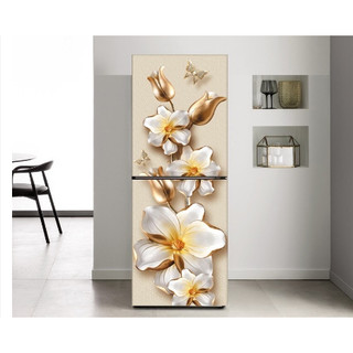 Miếng dán tủ lạnh hình HOA VÀNG 3D