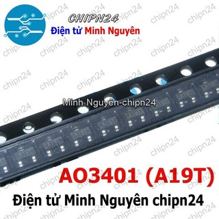 [10 CON] (KX) Mosfet Dán AO3401 SOT23-3 (A19T) 4A 30V Kênh P (SMD Dán) (3401)