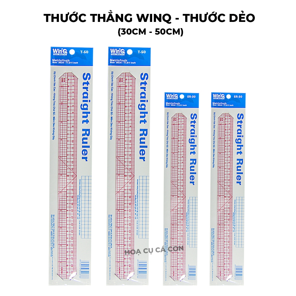 [CÁCON] THƯỚC THẲNG WINQ 30/50CM - THƯỚC NHỰA DẺO WINQ - THƯỚC THẲNG 30CM SR-30 - THƯỚC THẲNG 50CM T