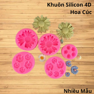 Khuôn silicon cúc hoạ mi dùng làm hoa rau câu, bánh trung thu, bánh dẻo, làm fondant, combo làm trang trí.