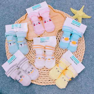 vớ thú hình vịt/gấu có gai chống trượt cho bé từ 0-6m-Tất chân cho bé