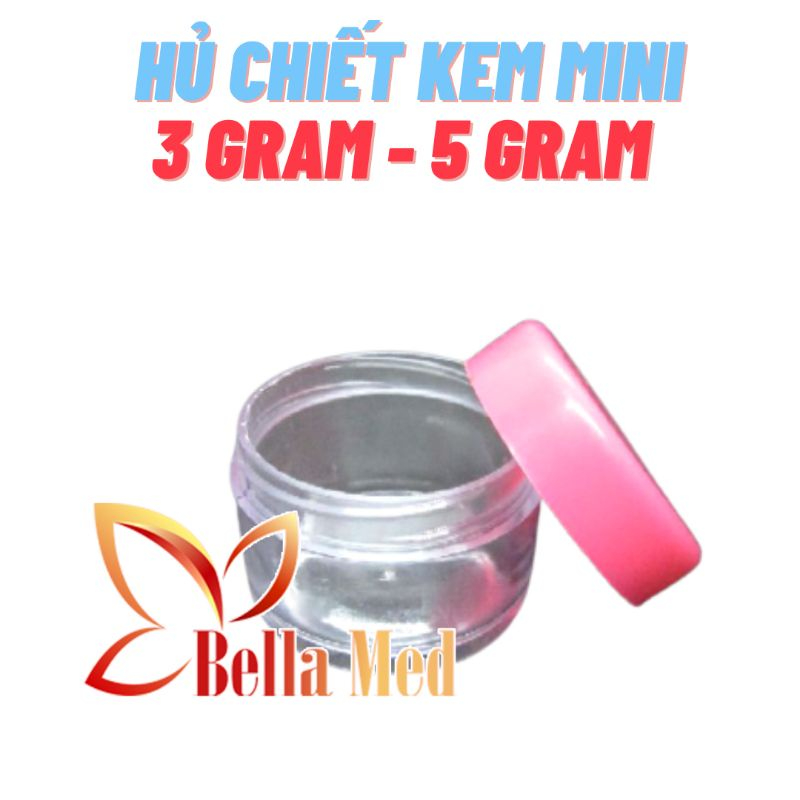 hủ chiết mỹ phẩm nhiều size 3gram và 5gram nắp hồng