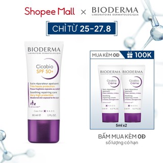 Kem dưỡng da và chống nắng,chỉ số chống nắng cao giúp phục hồi,làm dịu cho làn da bị hư tổn Bioderma Cicabio Spf 50+30ml
