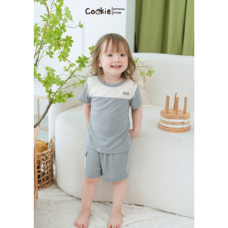 Bộ ngắn tay cho bé cookie, bộ cộc thể thao phối túi cho bé 6 tháng đến 5 tuổi