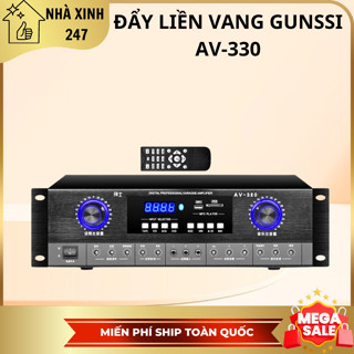 Đẩy liền vang, Đẩy công suất liền vang AV-330, có bluetooth, chống hú tốt, vang nhại hay, dễ điều chỉnh, có cổng quang