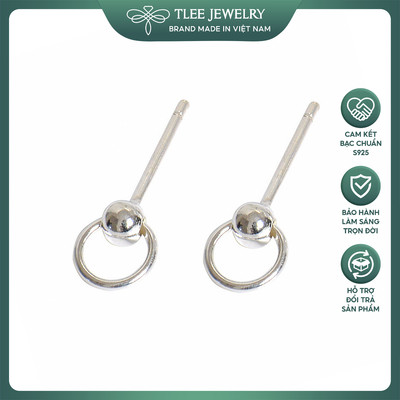 Khuyên tai bạc nữ TLEE tròn bi nhỏ nhắn basic TLEE JEWELRY B0211