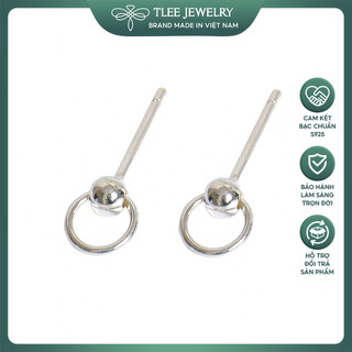 Khuyên tai bạc nữ TLEE tròn bi nhỏ nhắn basic TLEE JEWELRY B0211