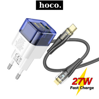 Bộ củ cáp sạc nhanh 30W Hoco củ sạc pd30w kèm dây dù báo đèn siêu bền cho 11 12 13 14 15 16 pro max