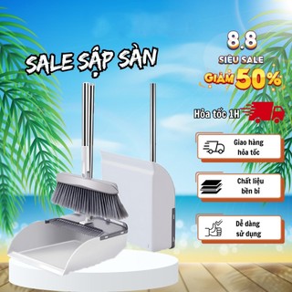 Chổi quét nhà thông minh, chổi kèm hót rác đa năng 2 in 1 chất liệu inox cao cấp