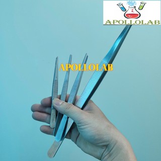 Nhíp gắp thí nghiệm thẳng, đầu tù, thép không rỉ 10 12.5 14 16 18 20 30cm