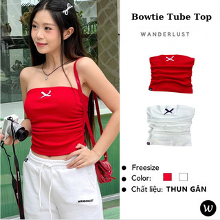 Áo ống nhún eo đính nơ_ Bow Tie Tube W Top