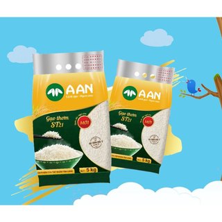 Gạo thơm A AN ST21 - đặc sản Sóc Trăng - bịch 5kg ( hàng chuẩn công ty) luôn mới