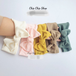 Băng đô turban nơ cho bé vuông chất liệu gân Hàn mềm mịn dễ chịu Chíp chíp shop