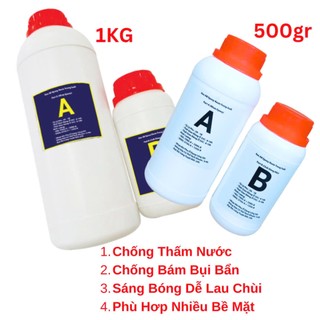 Keo Epoxy Resin Clear Keo AB Trong Suốt Đổ Nhựa Làm Khuôn, Đổ Bàn Gỗ ,Đổ Keo Làm Móc Khóa