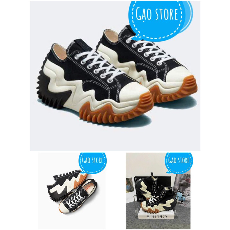 Giày Sneaker_Converse Run Star Motion vải độn đế cao, Giày CV Cổ Cao Thấp Đế Tăng Chiều Cao Nam Nữ