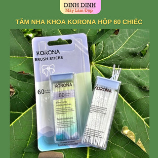 Tăm nha khoa KORONA, tăm xỉa răng (Hộp 60 chiếc) , tăm nhựa, tăm y tế xỉa răng 2 đầu cao cấp mềm, vệ sinh răng miệng