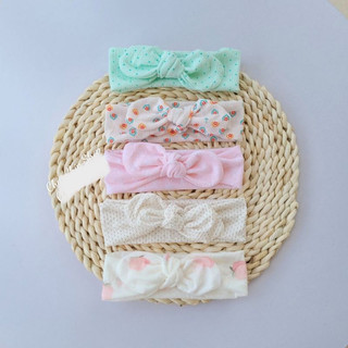 Turban nơ chất cotton co giãn 4c,họa tiết xin xắn cho bé