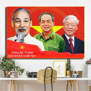 Tranh Bác Hồ, Bác Giáp, Bác Trọng- 3 tượng đài anh hùng sống mãi trong lòng dân tộc Việt Nam