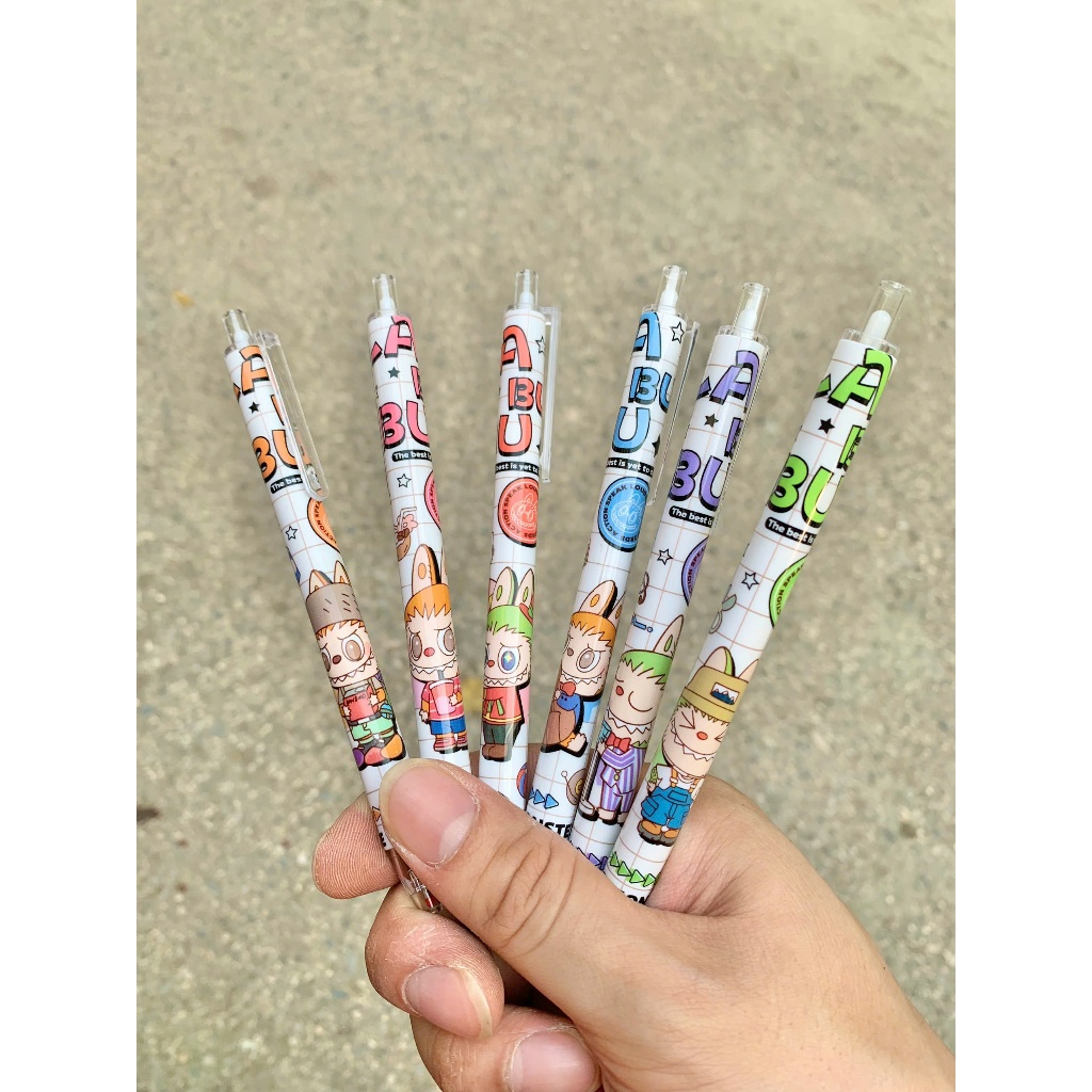 [Mực Xanh] Set 6 Bút Bi Mực Gel, Bút Bi Capybara, Bút Bi Labubu, Bút Bi Loopy, Bút Bi Chiikawa