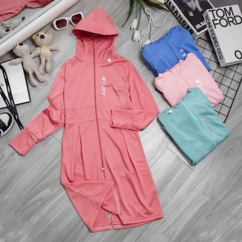 Áo Chống Nắng Dài Thân mũ vành cứng cho bé từ4-12tuổi chất liệu vải thông khí thoáng mát tránh nắng chống tia uv tốt