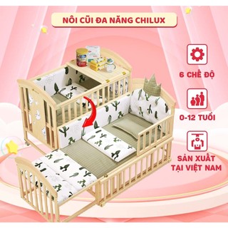 Nôi cũi cho bé Chilux Peace Natural - Đa năng 6 chế độ tiện lợi cho mẹ và bé - Bảo hành 3năm